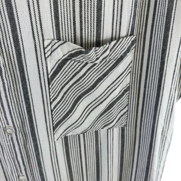 Anthropologie WAYF Striped Lightweight Sleeveless Collared Rayon Button Up Sz L - Picture 3 of 6